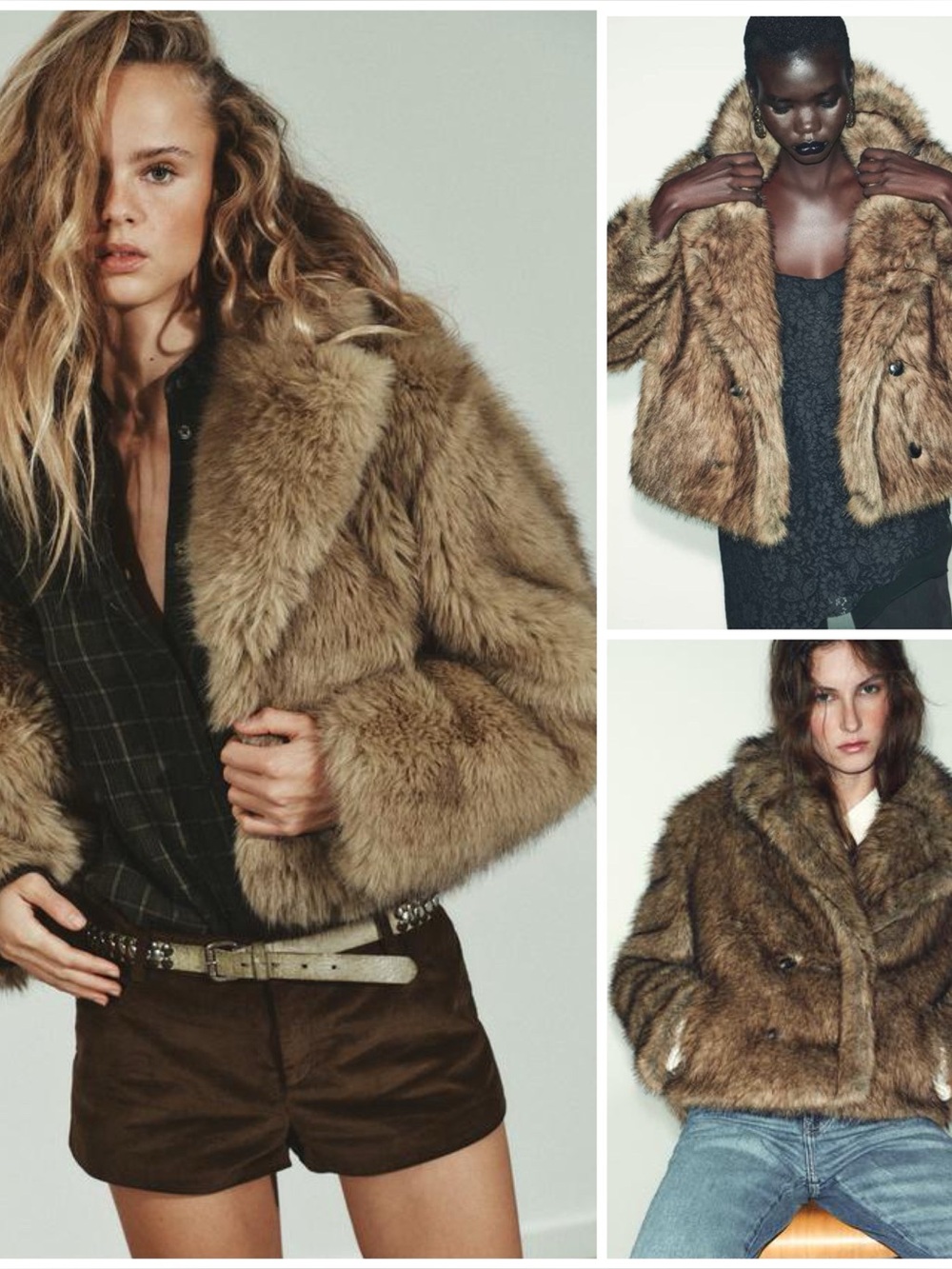 ZARA ~ Short Faux Fur Jacket
